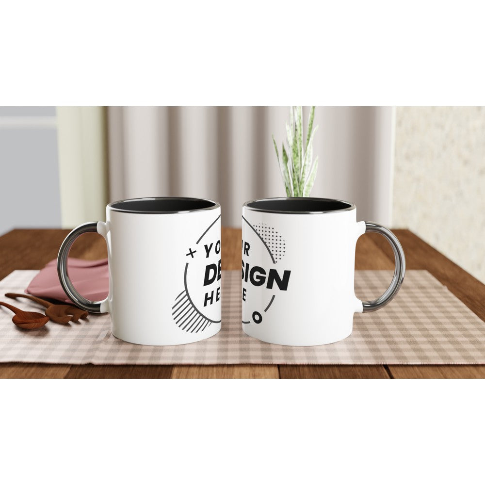 White 11oz Ceramic Mug with Color Inside